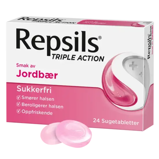 REPSILS TRIPLE ACTION JORDBÆR - SUKKERFRI